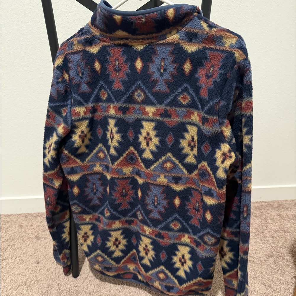 Weatherproof Women's Crewneck Sweater - Navy and Maroon Pattern - Picture 2 of 2